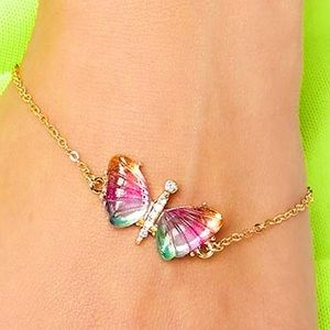 NWT Rainbow Butterfly bracelet
